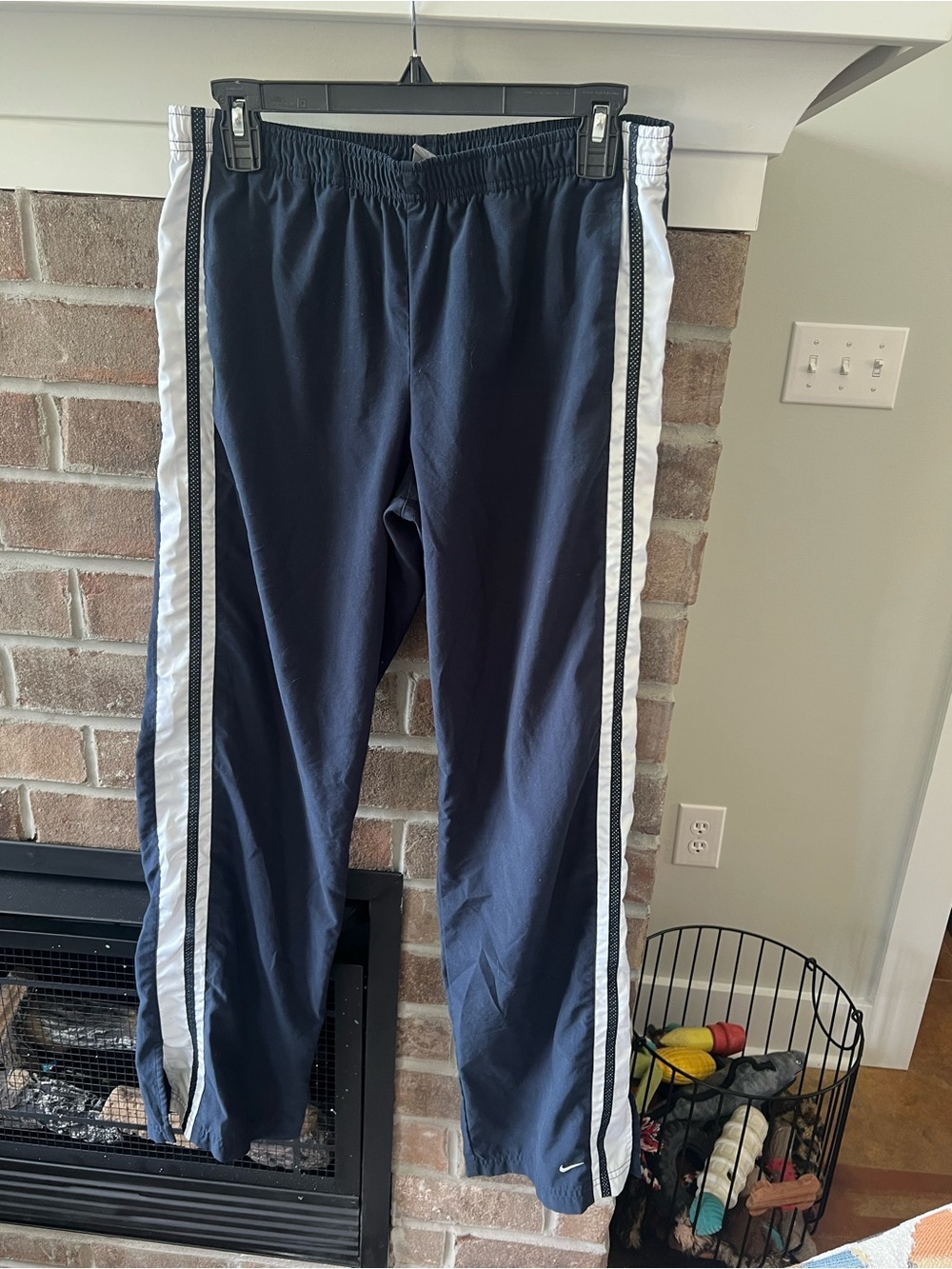 Nike Dark Blue Athletic Pants with White Logo Tag